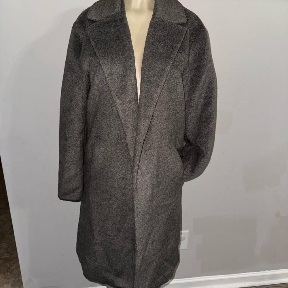 Forever 21 Charcoal Triple Lined Teddy Jacket